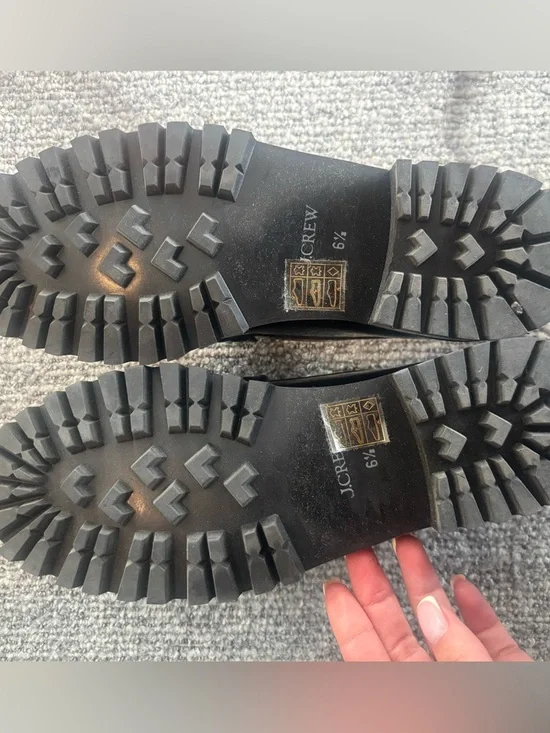 J Crew Winona lug-sole penny loafers in black spazzolato leather - Picture 4 of 7